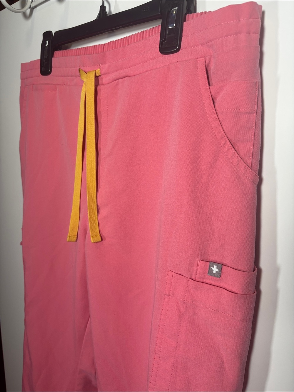 Pink Drawstring Cargo Scrub Pants - Picture 4 of 10